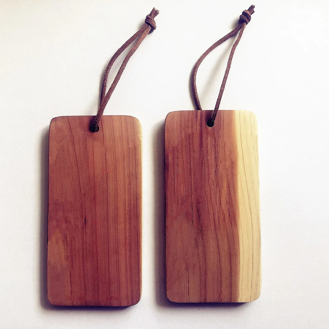 OEM Accessories Special Logo Design Cedar Wood Cloth Clothing Hangtag with String