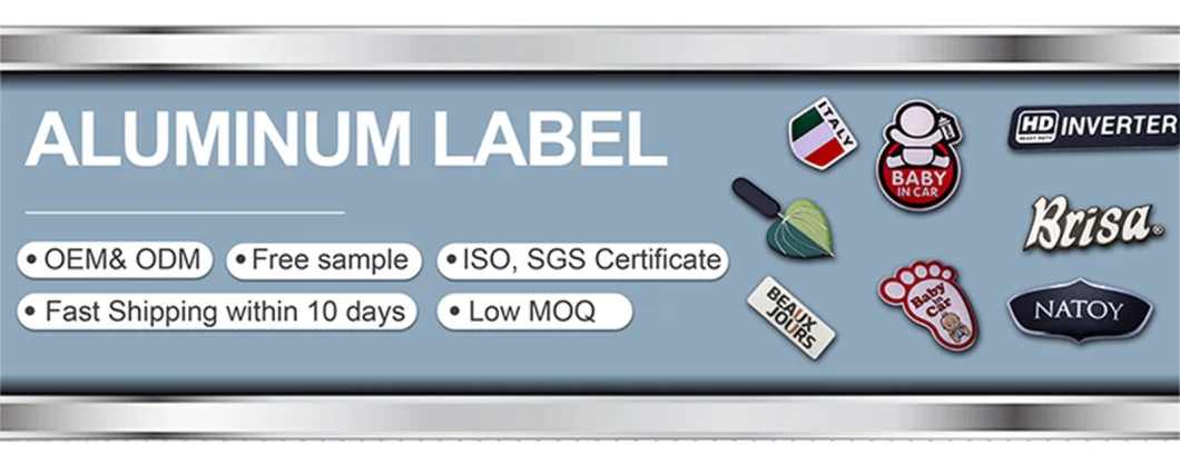Screen Printing Aluminum Label Embossing Process Brush Aluminum Surface Metal Label